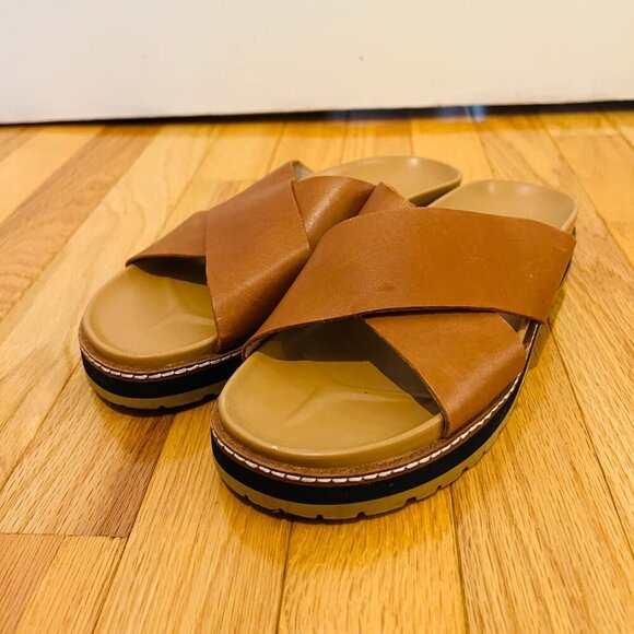 MADEWELL The Dayna Lugsole Slide Sandal in Leather Size 7.5 in EUC - Picture 2 of 16